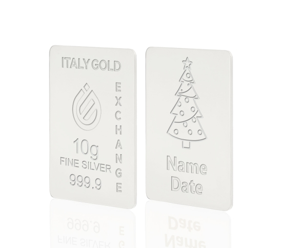 Lingou de Argint Pur cadou pentru Crăciun de 10 g. IGE GOLD
