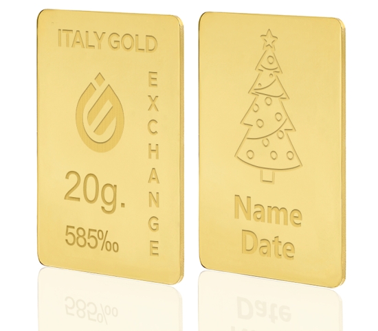 Lingou de Aur cadou de Crăciun 14 K de 20 g.  IGE GOLD