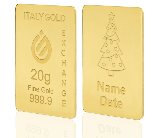 Lingou de Aur cadou de Crăciun 24 K de 20 g. IGE GOLD