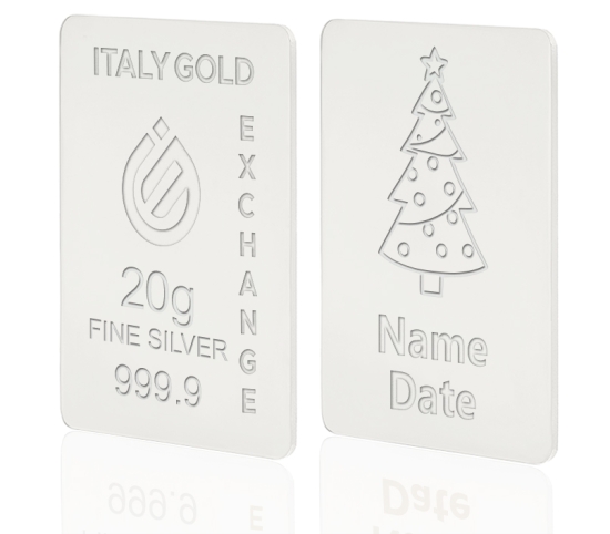 Lingou de Argint Pur cadou pentru Crăciun de 20 g. IGE GOLD