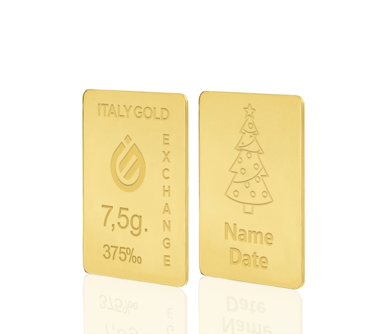 Lingou de Aur 9 k de 7,5 g. Brad de Crăciun IGE GOLD