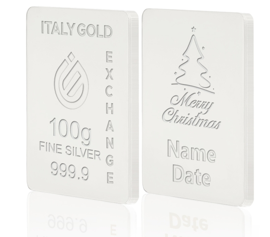 Lingotto Argento Puro regalo Natale 100 gr. IGE GOLD