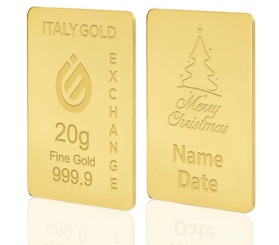 Lingou de Aur cadou de Crăciun 24 K de 20 g. IGE GOLD