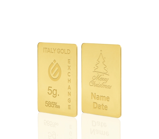 Lingou de Aur cadou Brad de Crăciun 14 K de 5 g.  IGE GOLD