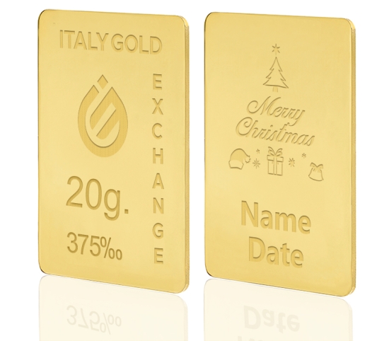 Lingou  de Aur cadou Brad de Crăciun 9K de 20 g. IGE GOLD