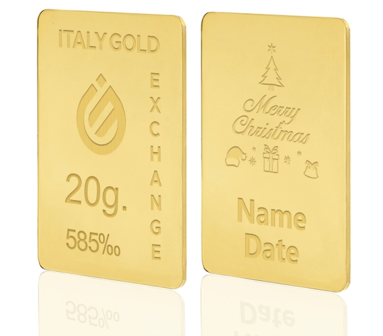 Lingou de Aur cadou de Crăciun 14 K de 20 g.  IGE GOLD