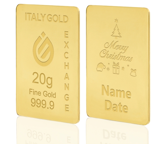 Lingou de Aur cadou de Crăciun 24 K de 20 g. IGE GOLD