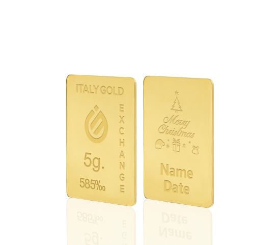 Lingou de Aur cadou Brad de Crăciun 14 K de 5 g.  IGE GOLD