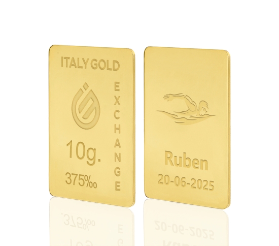 Lingotto Oro sport nuoto 9 Kt da 10 gr. IGE GOLD
