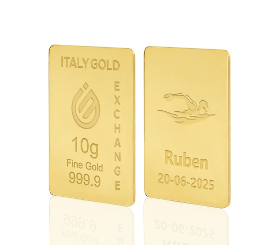 Lingotto Oro 24Kt da 10 gr.  sport nuoto IGE GOLD