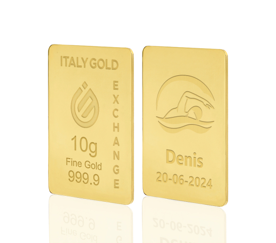 Lingotto Oro 24Kt da 10 gr.  sport nuoto IGE GOLD
