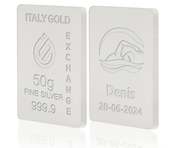 Reiner Silberbarren von 50 g IGE GOLD