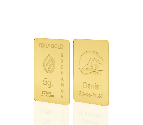 Lingotto Oro sport nuoto 9 Kt da 5 gr. IGE GOLD