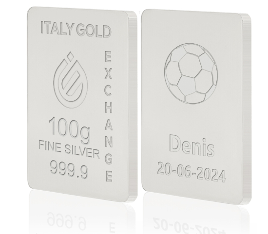 Lingotto Argento Puro 100 gr.  sport calcio IGE GOLD