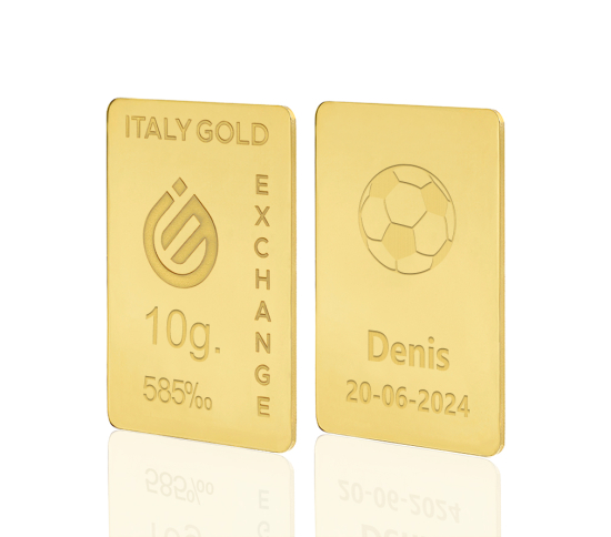Sztabka złota sport  piłka nożna 14kt 10gr IGE GOLD