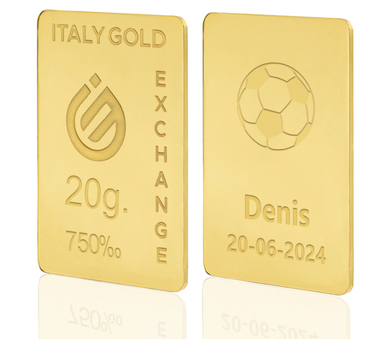 Lingotto Oro sport calcio 18 Kt da 20 gr. IGE GOLD