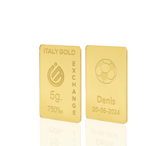 Sztabka złota sport  piłka nożna 18kt 5gr IGE GOLD