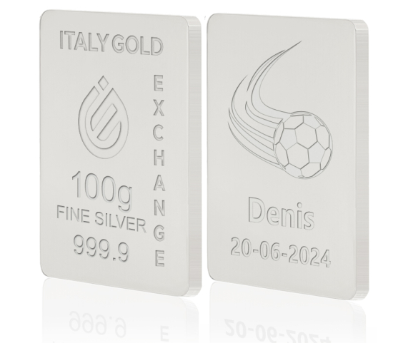 Sztabka Czyste Srebro sport  piłka nożna 100 gr. IGE GOLD