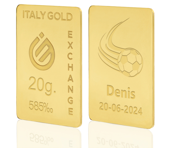 Sztabka złota sport  piłka nożna 14kt 20gr IGE GOLD