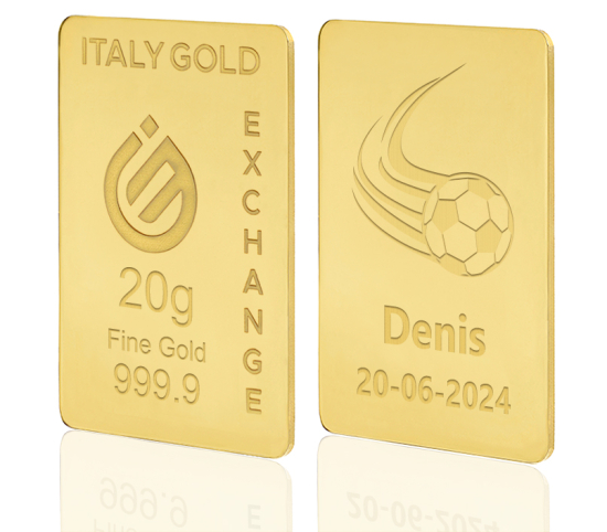 Sztabka złota sport  piłka nożna 24kt 20gr IGE GOLD