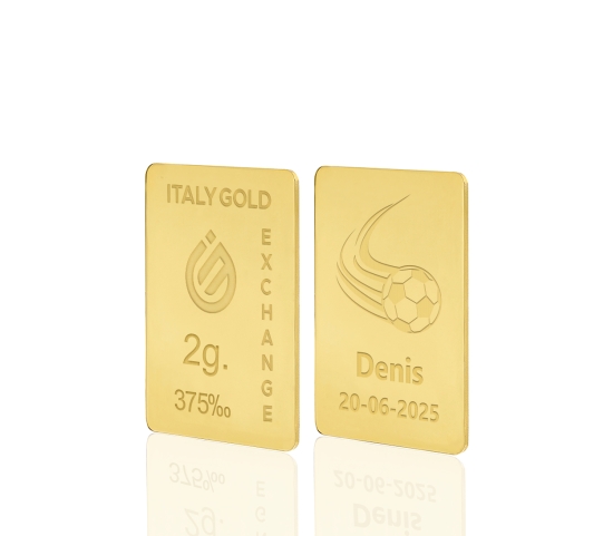 Lingote de oro deporte fútbol 9 Kt de 2 g. IGE GOLD