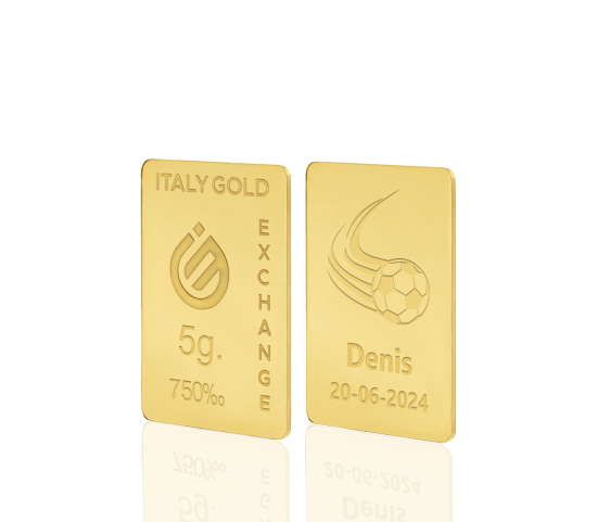 Sztabka złota sport  piłka nożna 18kt 5gr IGE GOLD