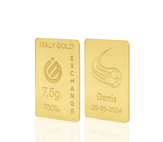 Sztabka złota sport  piłka nożna 18kt 7,5gr IGE GOLD