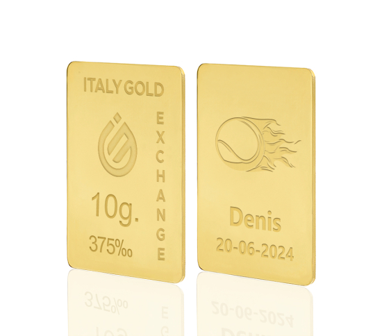 Lingotto Oro sport tennis 9 Kt da 10 gr. IGE GOLD