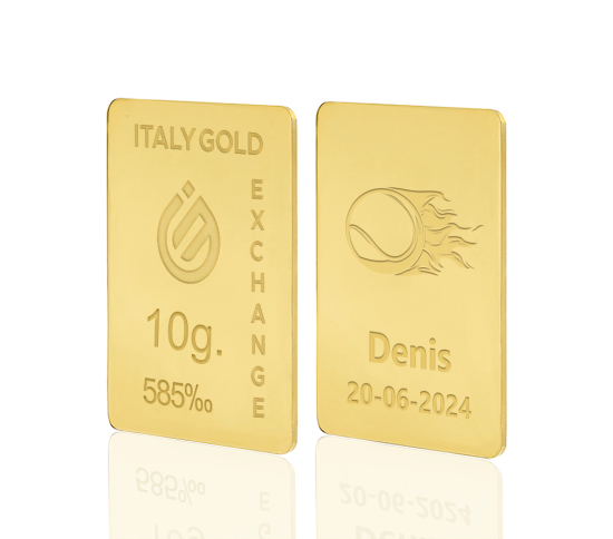 Lingotto Oro sport tennis 14 Kt da 10 gr. IGE GOLD