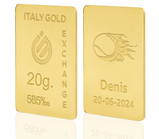 Lingote de Oro deporte tenis 14 Kt de 20 g. IGE GOLD