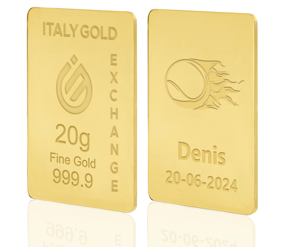 Lingotto Oro 24Kt da 20 gr. sport tennis IGE GOLD