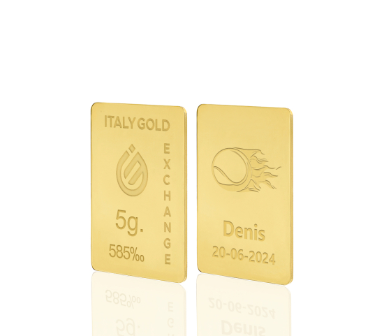 Lingotto Oro sport tennis 14 Kt da 5 gr. IGE GOLD