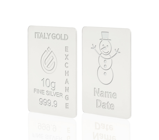 Lingou de Argint Pur cadou pentru Crăciun de 10 g. IGE GOLD