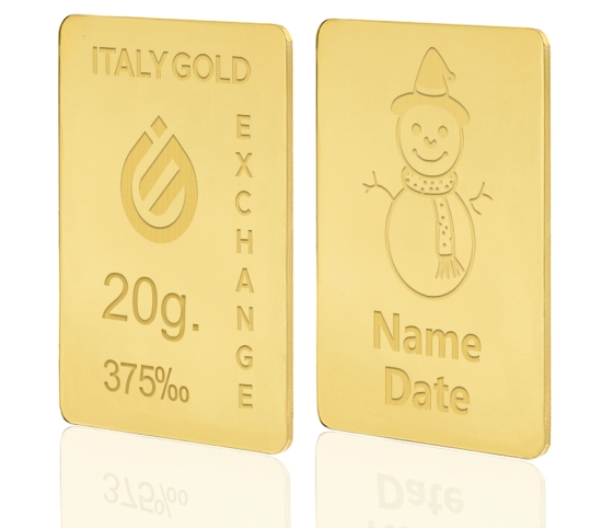 Lingou  de Aur cadou Om de Zăpadă 9K de 20 g. IGE GOLD