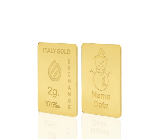 Lingou de Aur cadou Brad de Crăciun 9K de 2g. IGE GOLD