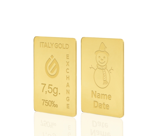 Lingou de Aur cadou de Crăciun 18 K de 7,5 g.  IGE GOLD