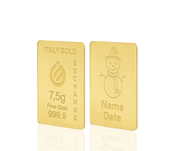 Lingou de Aur cadou de Crăciun 24 K de 7,5 g. IGE GOLD