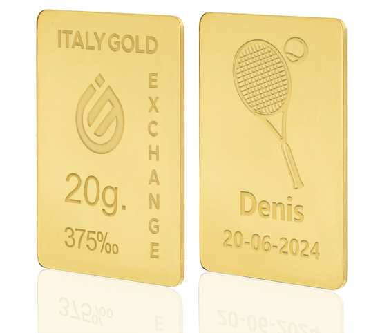 9 Karat Sport Tennis Goldbarren aus 20 g IGE GOLD