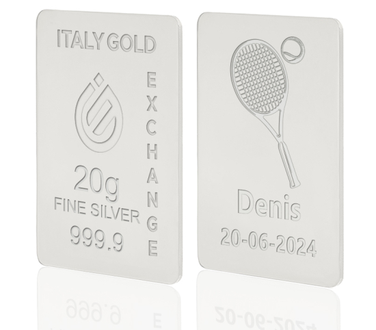 Silver ingot gift sport tennis - 20gr IGE GOLD