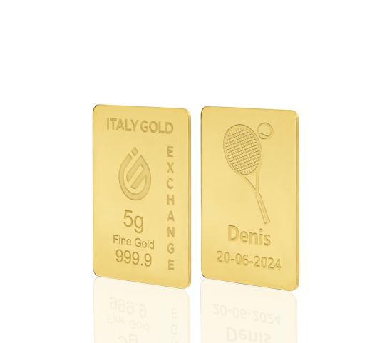 24 Karat Sport Tennis Goldbarren aus 5 g IGE GOLD
