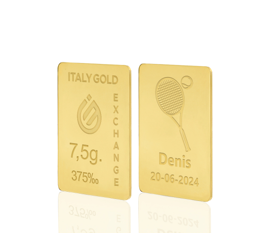 Lingotto Oro regalo 9Kt da 7,5 gr.  sport tennis IGE GOLD