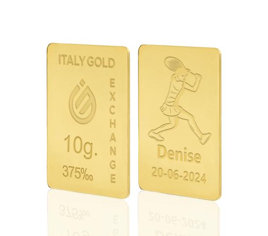 Lingotto Oro sport tennis 9 Kt da 10 gr. IGE GOLD