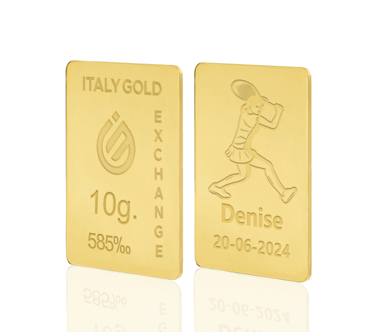 Lingotto Oro sport tennis 14 Kt da 10 gr. IGE GOLD