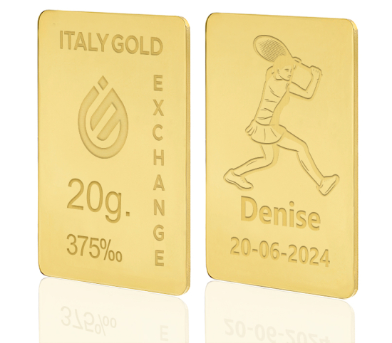 Gold ingot gift sport tennis- 9Kt - 20gr IGE GOLD