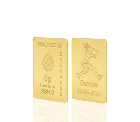 Lingotto Oro 24Kt da 5 gr. sport tennis IGE GOLD
