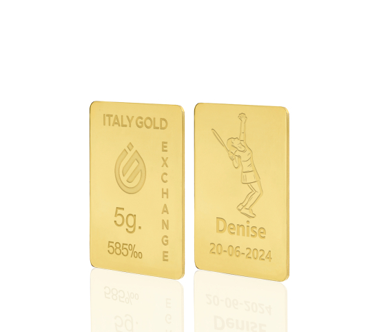 Lingotto Oro sport tennis 14 Kt da 5 gr. IGE GOLD
