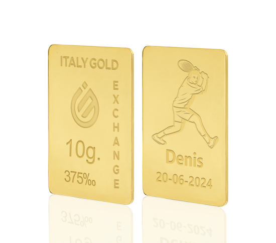 Lingotto Oro sport tennis 9 Kt da 10 gr. IGE GOLD