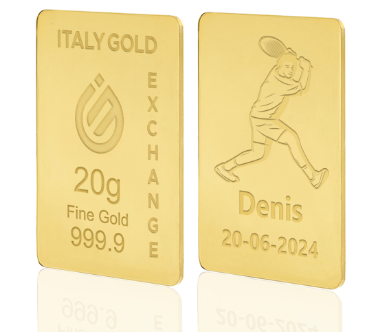 Lingotto Oro 24Kt da 20 gr. sport tennis IGE GOLD