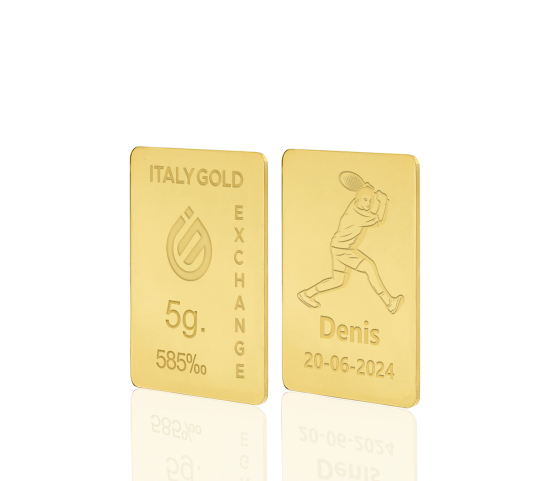 Gold ingot gift sport tennis - 14Kt - 5gr IGE GOLD