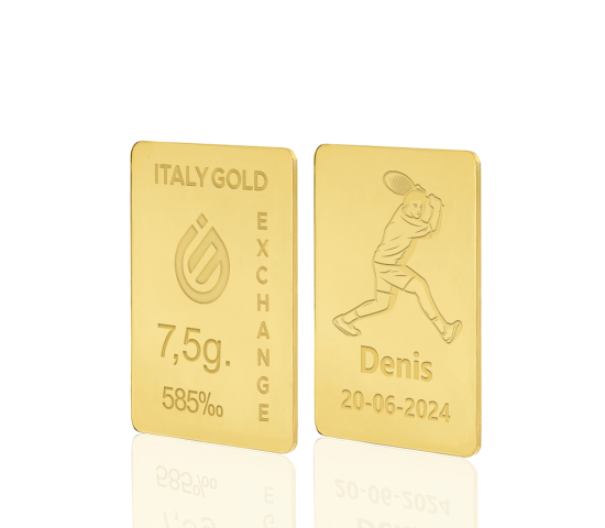 Lingotto Oro 14Kt da 7,5 gr.  sport tennis IGE GOLD